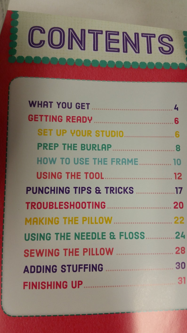 Punch Yarn Pillow Kit by Klutz for Ages 10 Featuring 8 Etsy