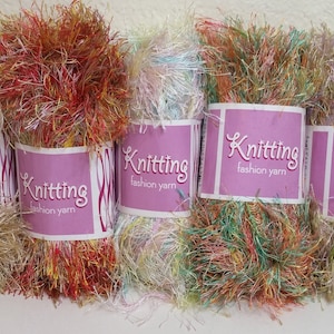1 Skein( Skeins Available from 5 Colors) Knitting Fashion Yarn ( an Eyelash Yarn), 1.3oz/37.5g, 70y/64m, Polyester