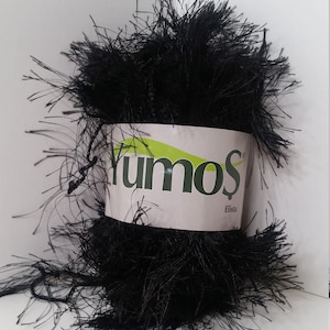 Black Eyelash Yarn: Yumos Elista, 76y/70m