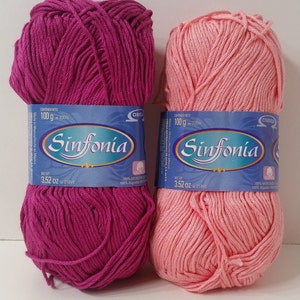 1 Skein (11 Skeins Available from 2 Colors, 1 skein is rewrapped) Omega Sinfonia Sport Weight Cotton Yarn, 3.52 oz/100g, 218 yds/200m