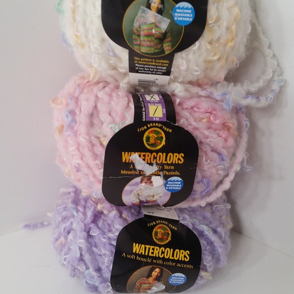1 Skein (12 Skeins Available from 3 Colors) Lion Brand Watercolors Yarn, 1.75oz/50g, 55y/50m, Machine Wash and Dry
