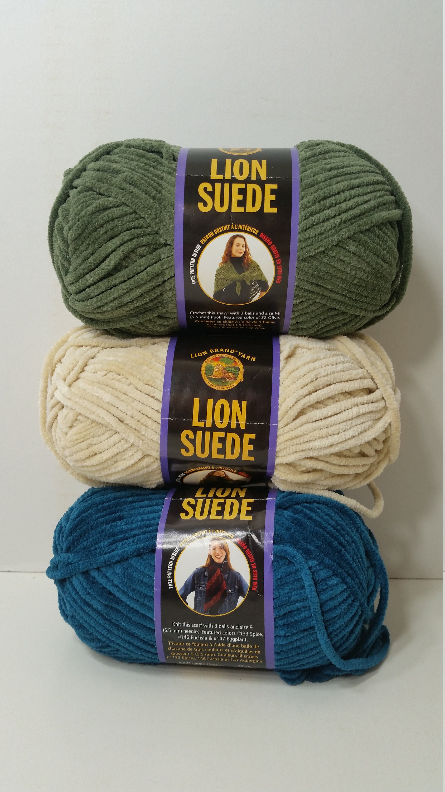 11 Skeins Lion BRAND Suede Yarn #113 Scarlet 100 Polyester 3 Oz 122 Yards  Each for sale online