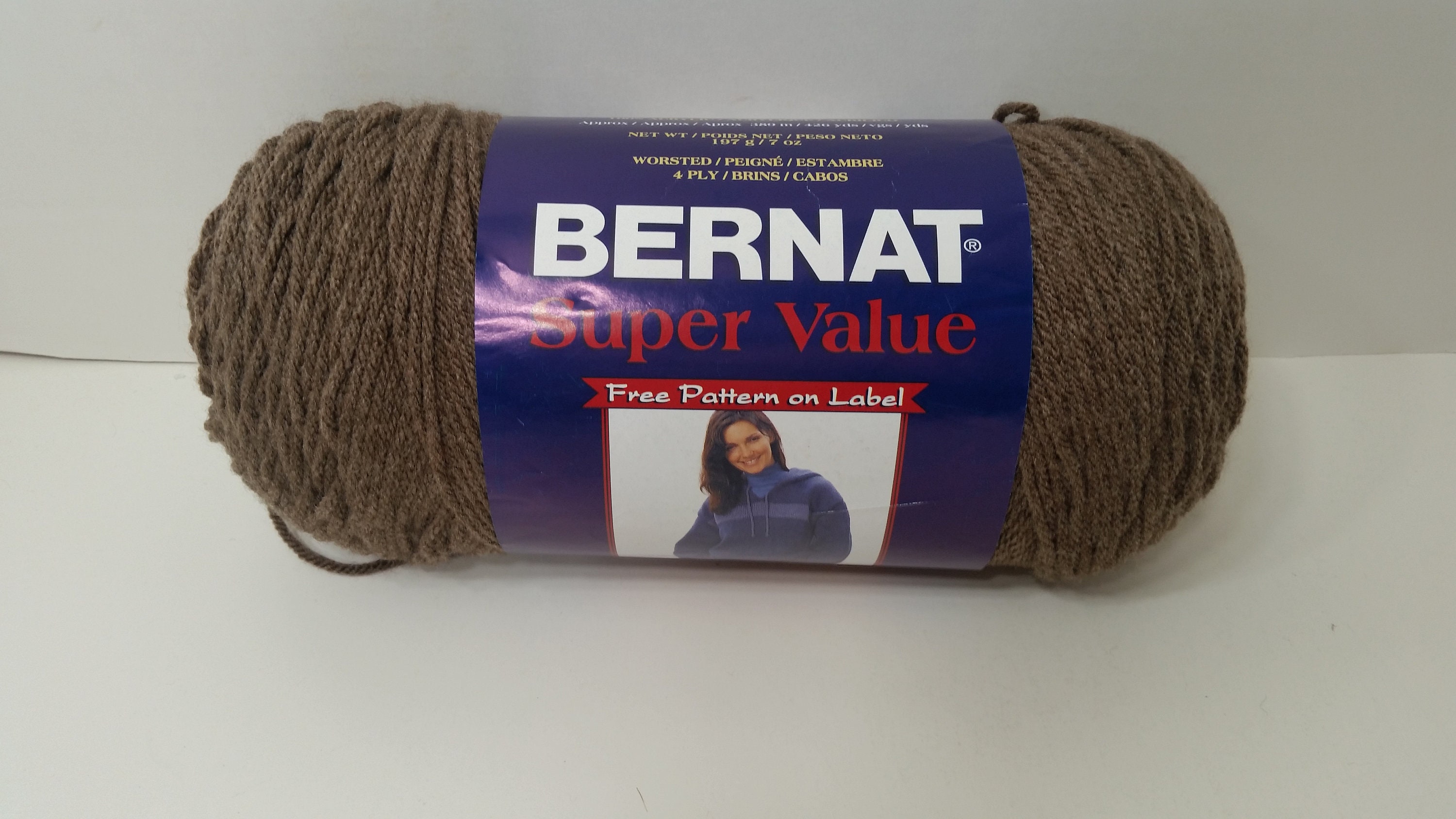 Bernat Super Value Yarn Black 8 oz 225 g 4 Ply Worsted 100% Acrylic