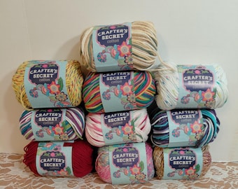 1 Skein Crafter's Secret Cotton Yarn (Several Colors): 2-2.5oz