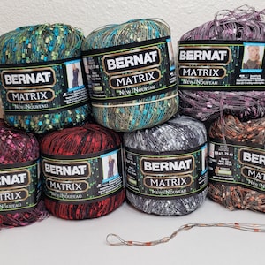 Bernat Matrix Ribbon Ladder Yarn, 1.75oz, Some Rewrapped, Light 3