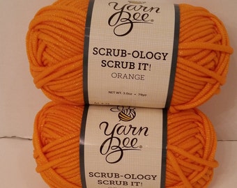 1 Skein Price (7 Skeins Available ) Scrub-Ology Scrub it! Yarn, Orange , 3oz/85g, 79yds/73m, Bulky 5