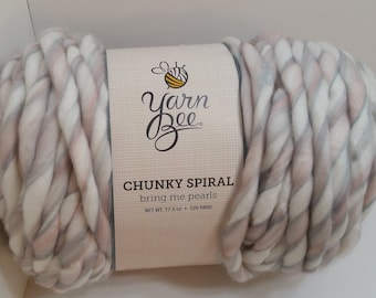 Yarn Bee Yarn Chunky Spiral Bring Me Pearls 120 Yards Acrylic Bled Multi  Color