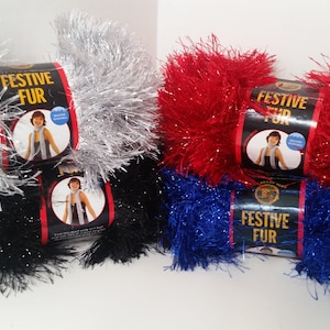 Lion Brand feestelijk bontgaren, 1,75 oz, 55 m, volumineus 5 - metallic polyestermix
