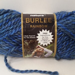 Natura Burlee Rainbow Yarn: Blue Spruce Acrylic Skein