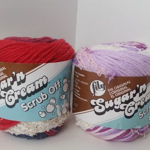 1 matassa (8 matassine disponibili da 2 colori) Lily The Original Sugar n Cream Scrub Off Yarn, 2.6oz/75g, 106y/97m, Cotton, Medium 4