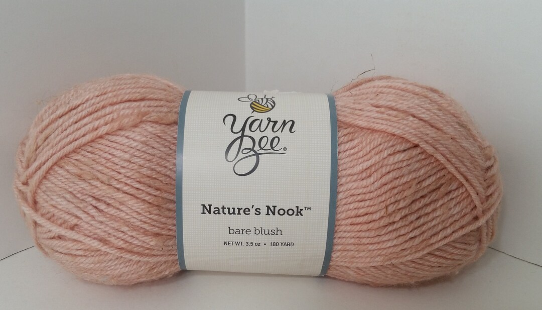 1 Skein Yarn Bee Nature's Nook Yarn, Bare Blush, 3.5oz/100g, 180y/165m