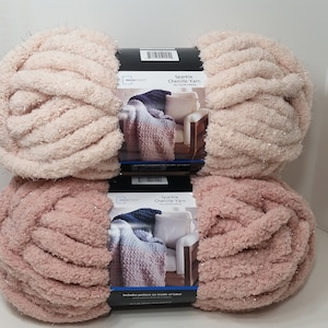 Eternal Bliss Yarn from Yarn Bee, Jumbo Chunky Chenille Yarn for Knitting,  Crocheting, and Crafts, 2 Pack Bundle with Craft Notebook from Pro31 Press