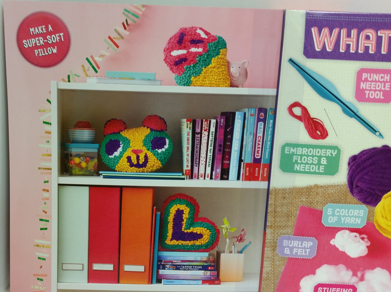 Punch Yarn Pillow Kit by Klutz for Ages 10 Featuring 8 Etsy