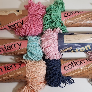 1 skein Caron Cotton Terry Yarn, Navy, 1.75oz/50g, 85/15% Cotton/Rayon
