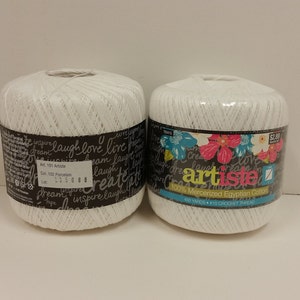 1 Ball (Dye Lot 235086) Artiste Egyptian Cotton Crochet Thread Size 10, Porcelain, 400yds