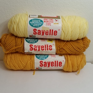 Vintage K Mart Sayelle Yarn, 2.0-4oz, 4 Ply Worsted Weight
