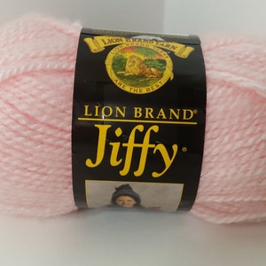 1 Skein Lion Brand Jiffy Yarn, Light Pink, 3oz/85g, 135y/123m