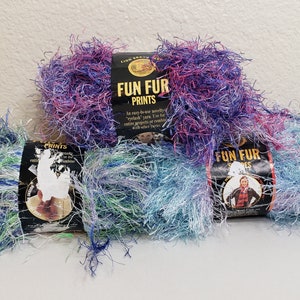 Lion Brand Fun Fur Prints Yarn: Eyelash Polyester, Bulky 5