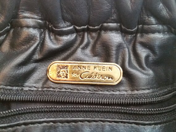 Vintage Anne Klein for Calderon Black Leather Han… - image 4