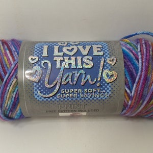 I Love This Yarn Print, Paint Party, Acrylic, 5oz, 252yds, Medium 4