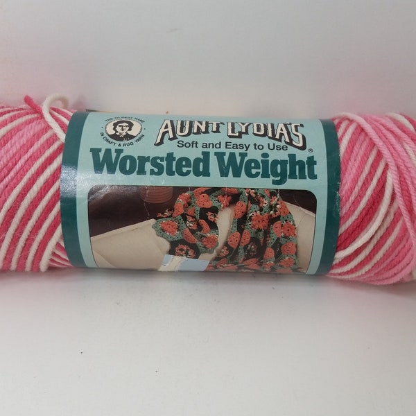 1 Skein (10 Skeins Available, Dye Lot 209031308) Aunt Lydia's Worsted Weight Yarn, Classic Rose Ombre, 3oz, Medium 4, Machine Wash and Dry