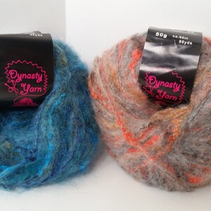 1 Skein (14 Mustard, 4 Deep Sea Skeins Available, Dye Lot 001) Dynasty Mongolia Yarn, 1.76oz/50g, 98y/90m