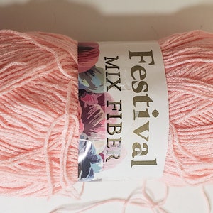 Pink Festival Mixed Fiber Yarn: Super Fine 1, 50g (No Dye Lot)