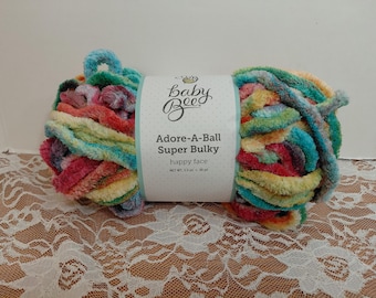 Baby Bee Adore-A-Ball Super Bulky Yarn, Happy Face, 3.5oz/38yds, Super Bulky 6