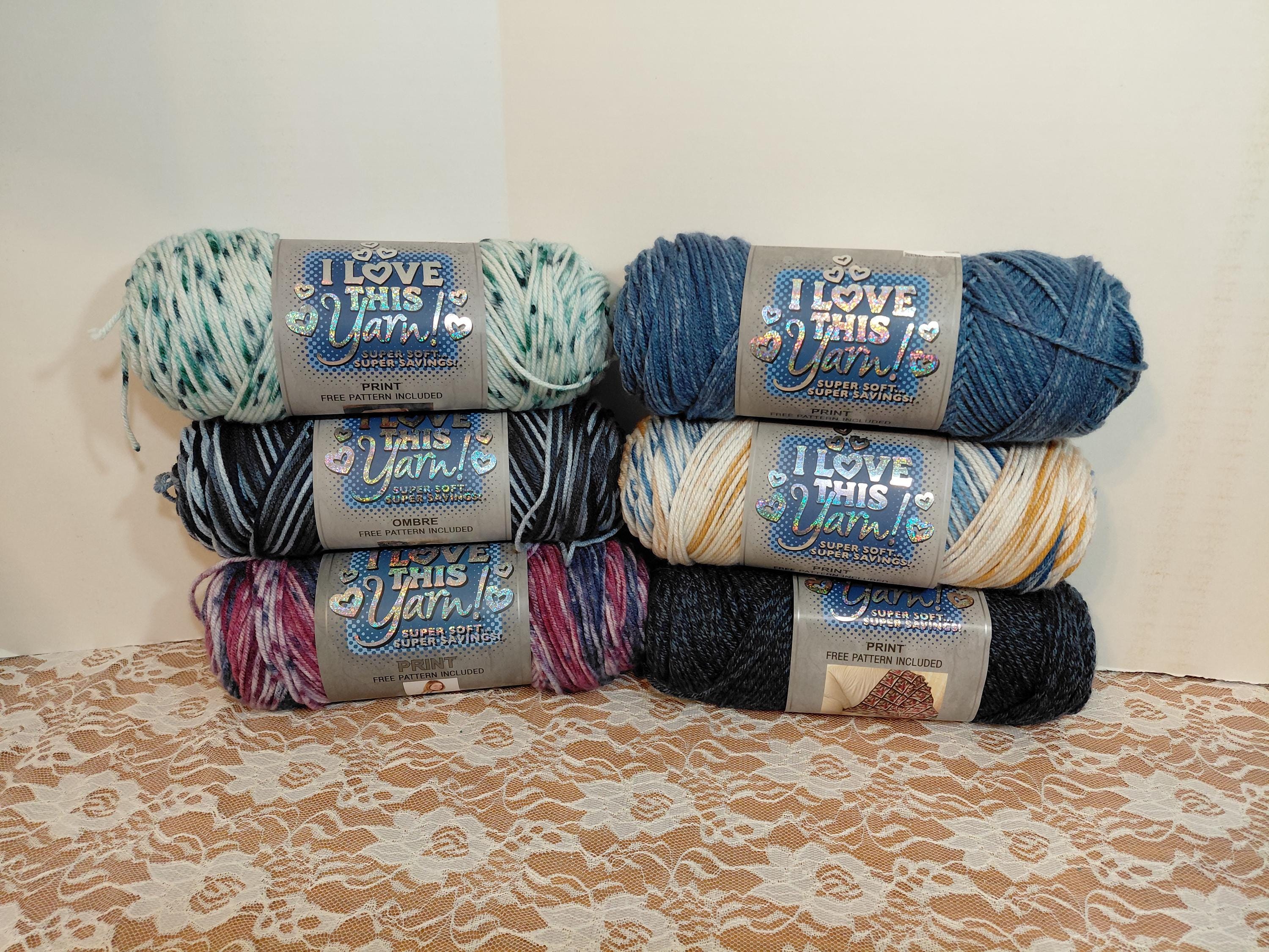 I Love This Yarn Print/ombre, Acrylic, 5oz, 252yds, Medium 4 - Etsy