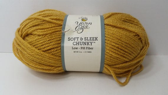 1 Skein Dye Lot 629296 Yarn Bee Soft & Sleek Chunky Low-pill Fiber Yarn,  Mustard, 5oz/142g, 211yds/193m, Bulky 5 