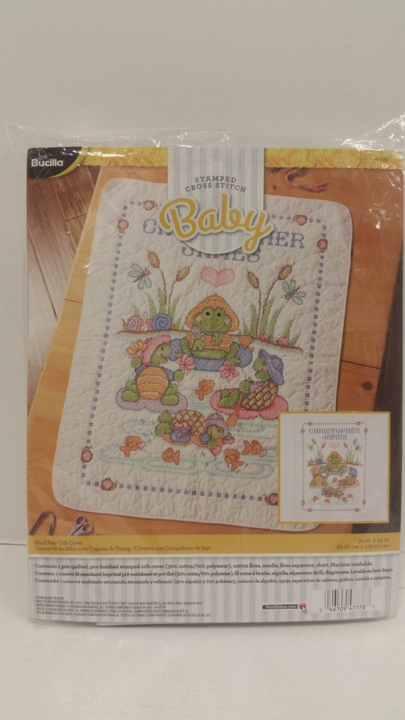 Bucilla Stamped Cross Stitch Baby Crib Quilt Kit 47778 Etsy