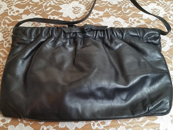 Vintage Anne Klein for Calderon Black Leather Han… - image 3