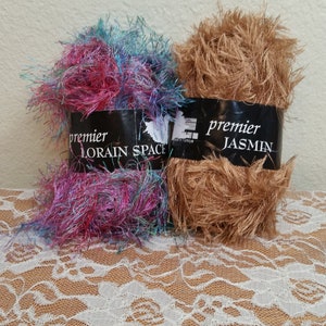 Premier Eyelash Yarn: Lorain Space (Aqua/Green/Pink/Purple)