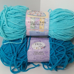 Dreamy Chenille: Yarn Bee Infant Teal Bulky Yarn (3.5oz/100g)
