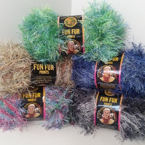 Lion Brand Fun Fur Prints Yarn: Bulky Eyelash Yarn, 1.5oz