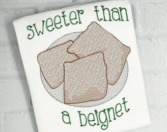 Sweeter than a beignet t-shirt, matching sibling outfits, white boys unisex t-shirt romper, Louisiana beignet kids outfit, matching kids set