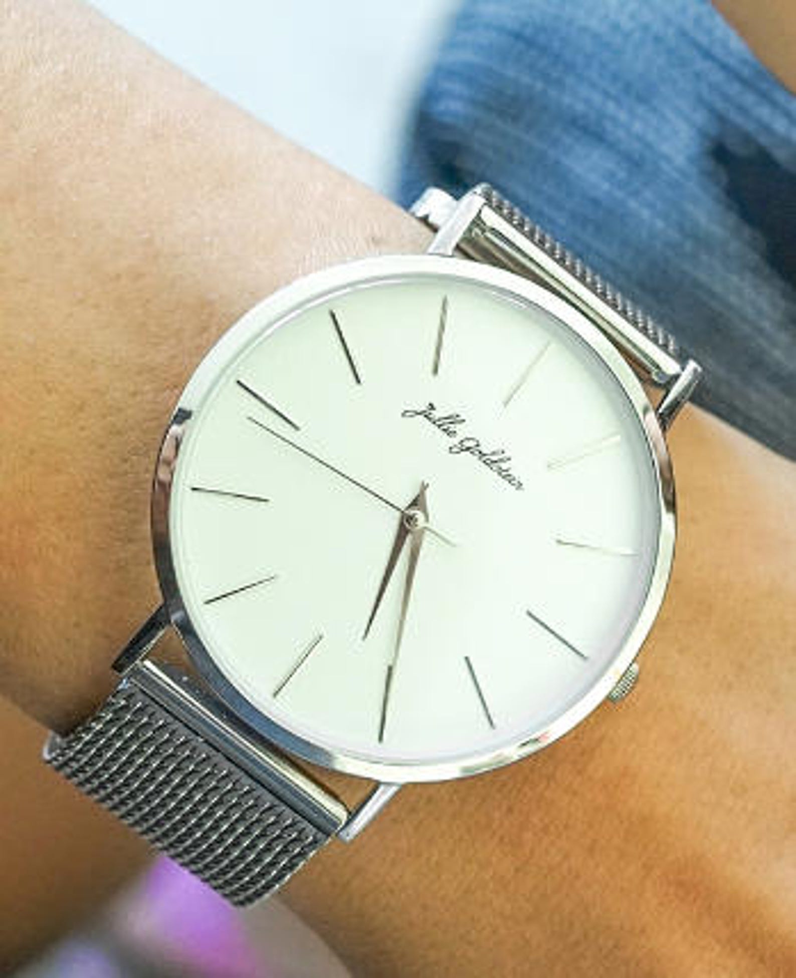 Silver Mesh Women's Watch Large Face Women's Watch Etsy UK