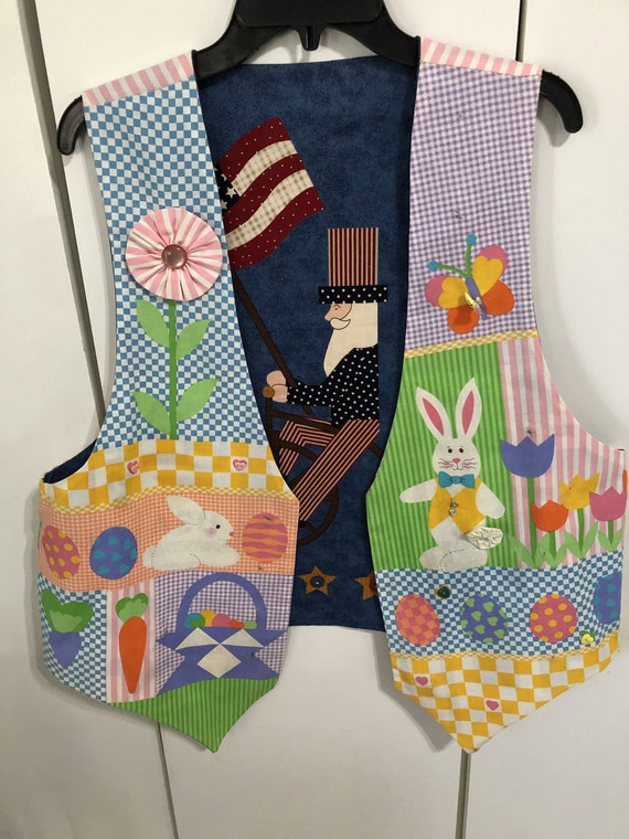 Vest, Hand Made "Two-in-One Easter and Patriotic V