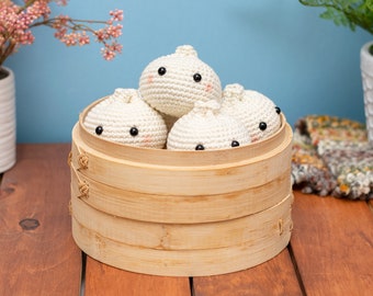 READY TO SHIP - Crochet Xiao Long Bao - Ivory No Smile