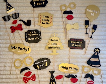 30th Birthday Photo Booth Props