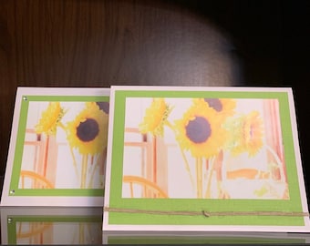 Blank Green Sunflower Greeting Card