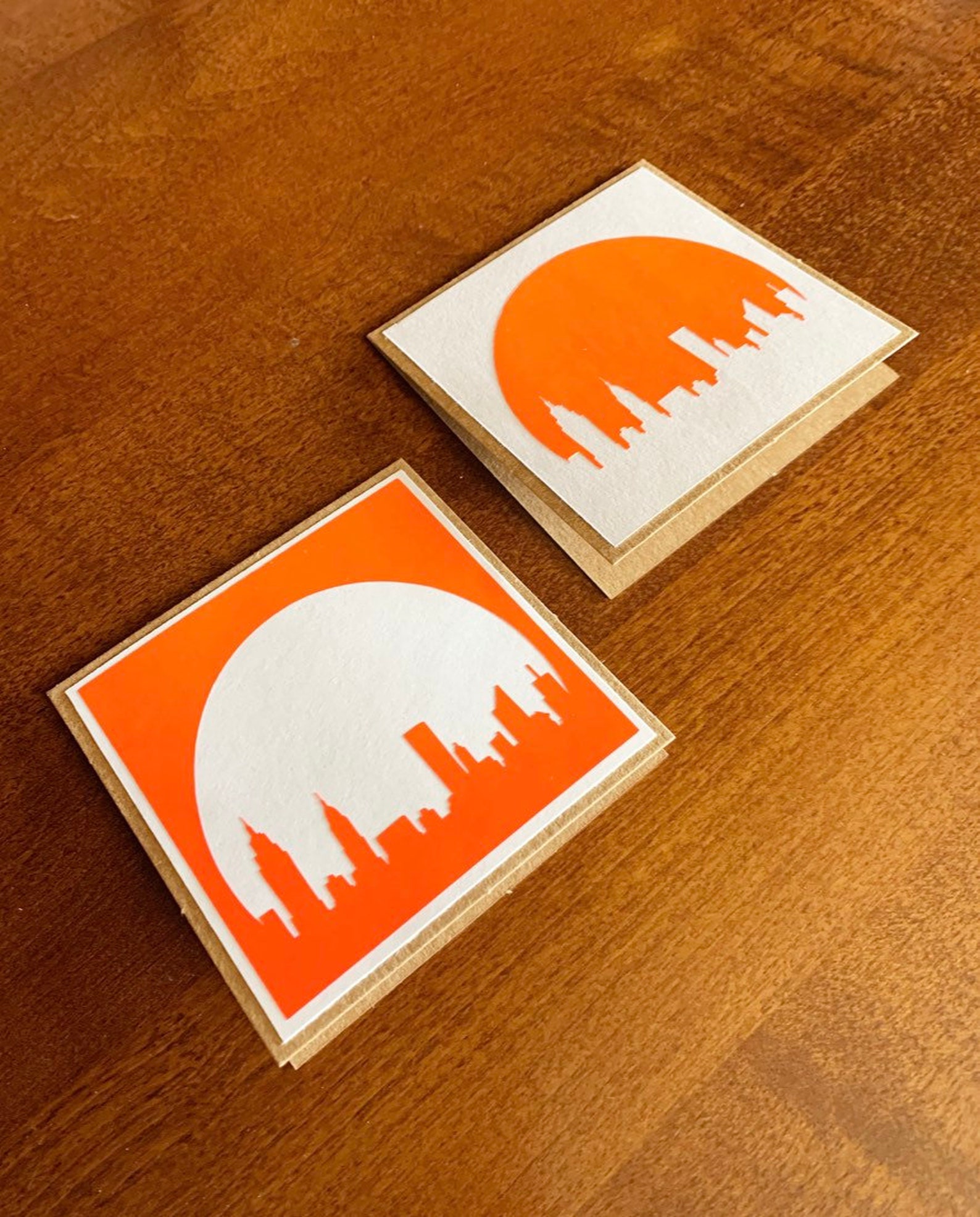 City Skyline Blank Greeting Cards / Set of Two Etsy