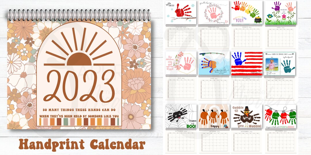 Handprint Calendar 2023-memory Calendar - Etsy