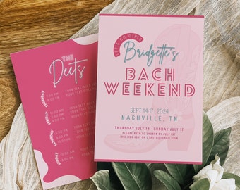 Nashville Bachelorette Party Invitation Template: Last Rodeo, Nash Bash (Digital)