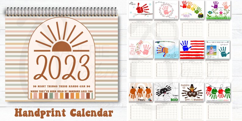 Handprint Calendar 2023-memory Calendar - Etsy