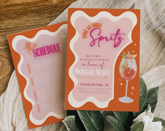 Aperol Spritz Bachelorette Invitation Template: Citrus Cocktail (Digital Download)