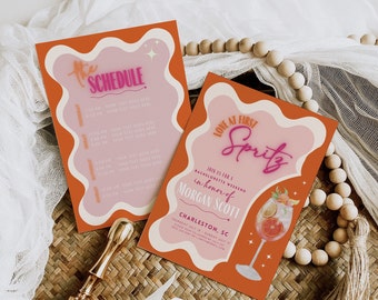 Aperol Spritz Bachelorette Invitation Template: Citrus Theme (Digital Download)