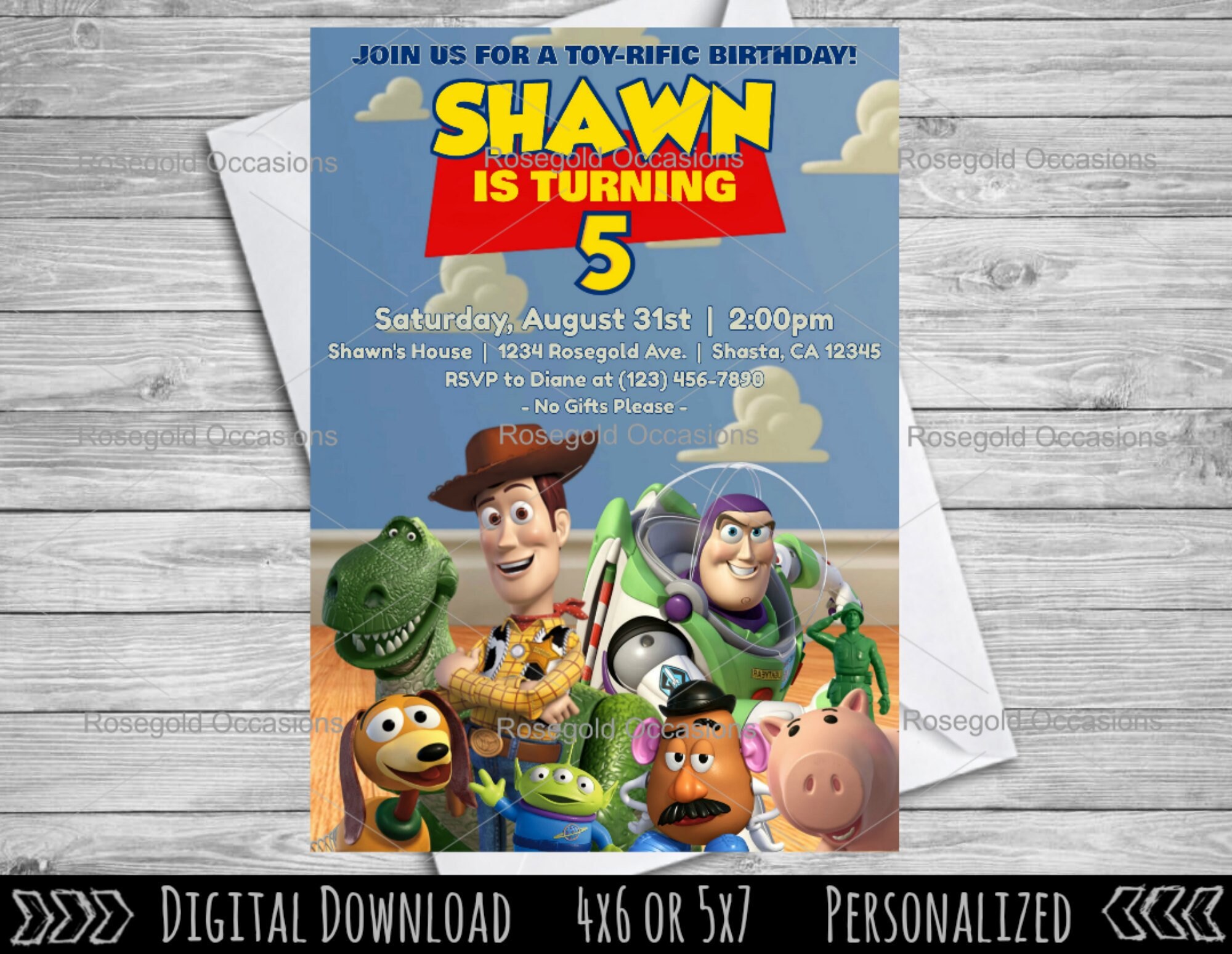 Toy Story Birthday Invitation Toy Story Invitation Disney Etsy
