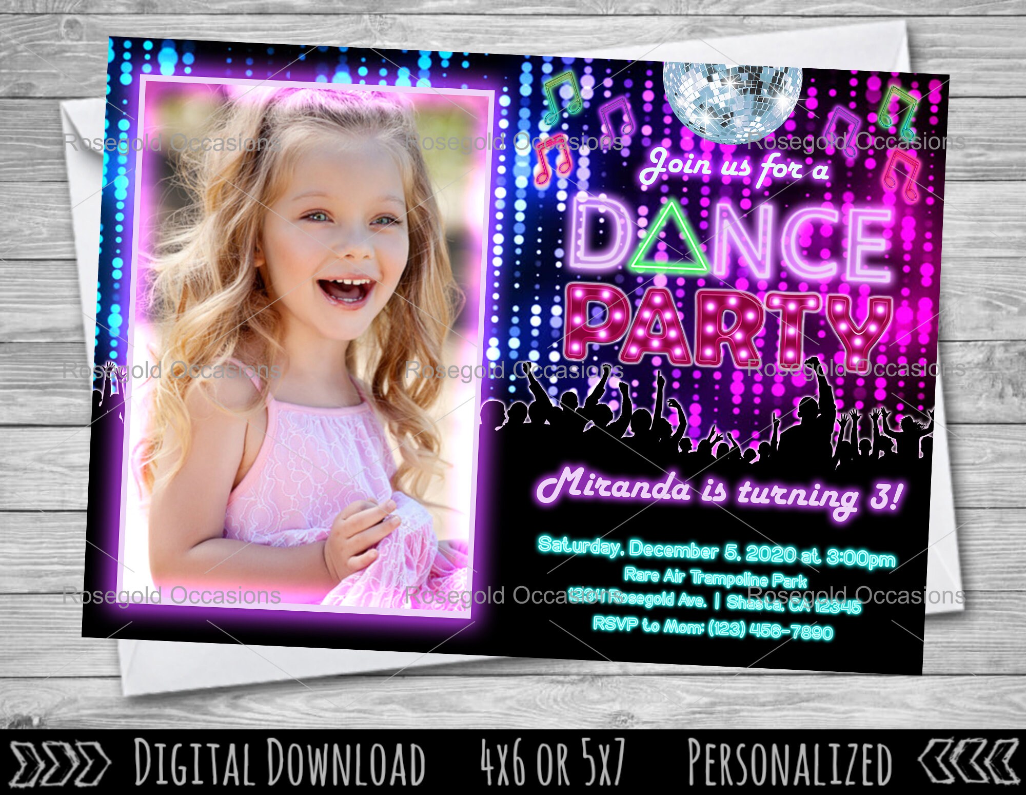 Dance Party Birthday Invitation Dance Party Invitation Just Etsy UK
