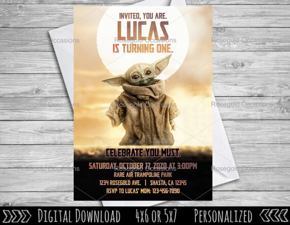 Invitation Anniversaire De Bebe Yoda Lenfant Invitation Etsy Canada
